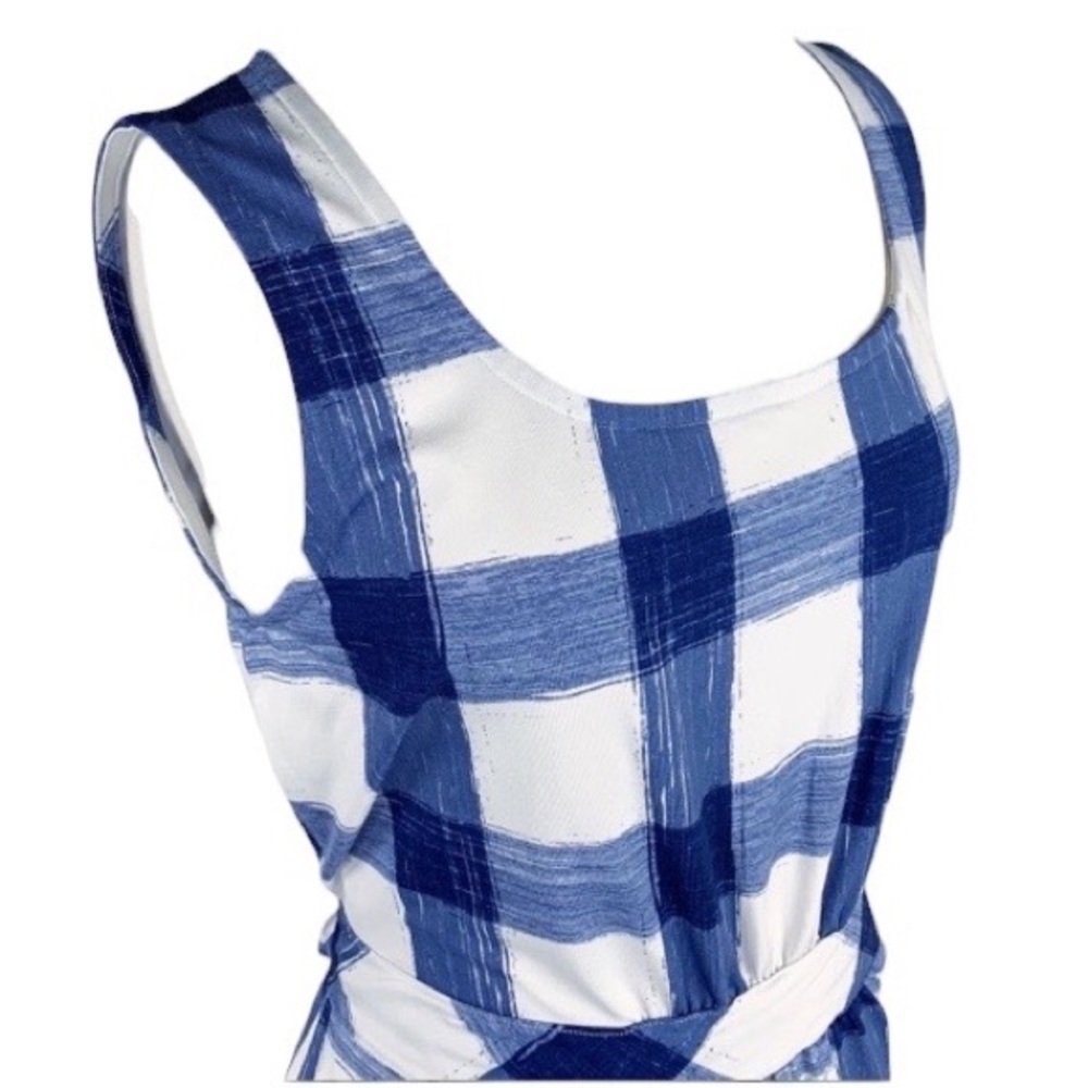 VINEYARD VINES Painted Gingham Print Sleeveless Tie Waist Dress size S - Picture 4 of 11